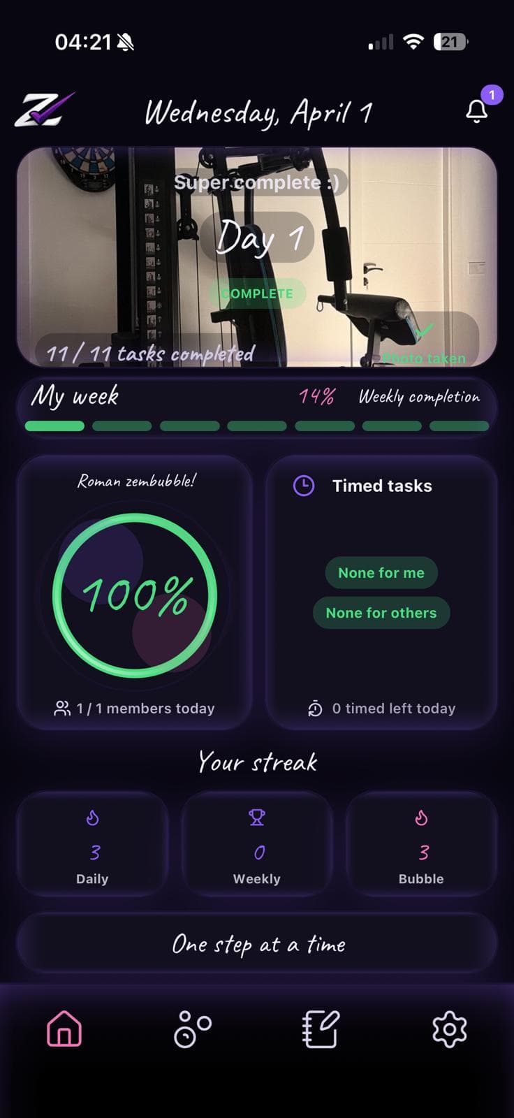 Zemcheck progress and achievements screen